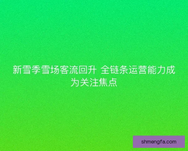 新雪季雪场客流回升 全链条运营能力成为关注焦点